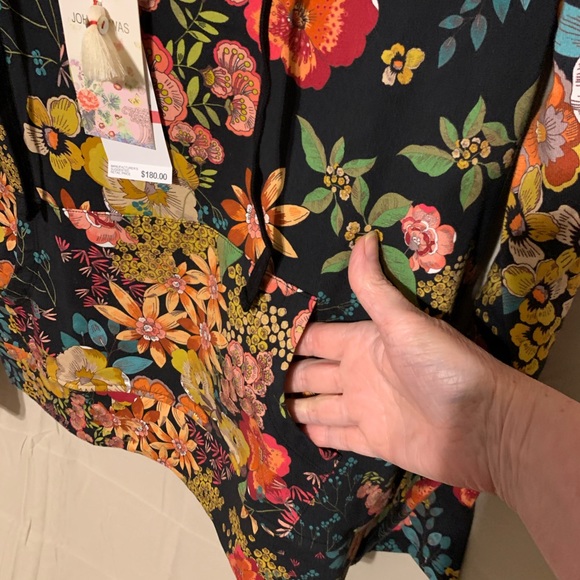 SOLD** 180 NWT XS Johnny Was bohemian floral on black Camilla hoodie - Picture 2 of 16